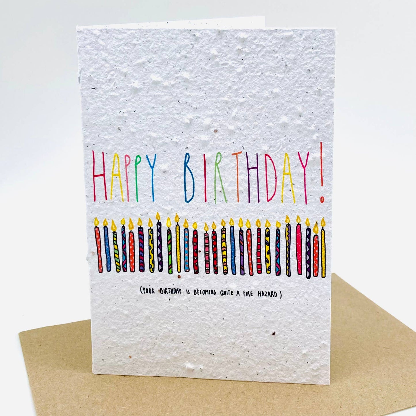 Tarjeta de felicitación de papel en crecimiento - Cumpleaños Peligro de incendio: Banda de papel