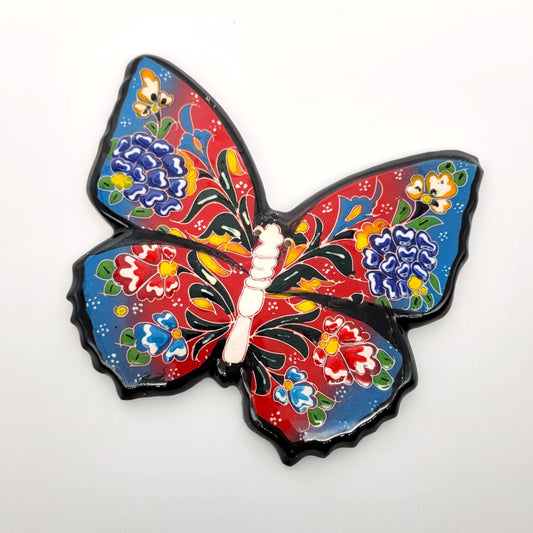 Ceramic Painted Butterfly Hot Pad Trivet in Assorted Colors