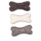 Eco Wool Dog Bones/Toys: Brown, Gray, White (Fair Trade): Light Grey / Small