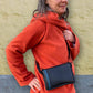 Handcrafted Small Rubber Sling Bag w Removable Strap