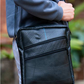 Recycled Rubber Crossbody Bag w Diagonal Front Pockets