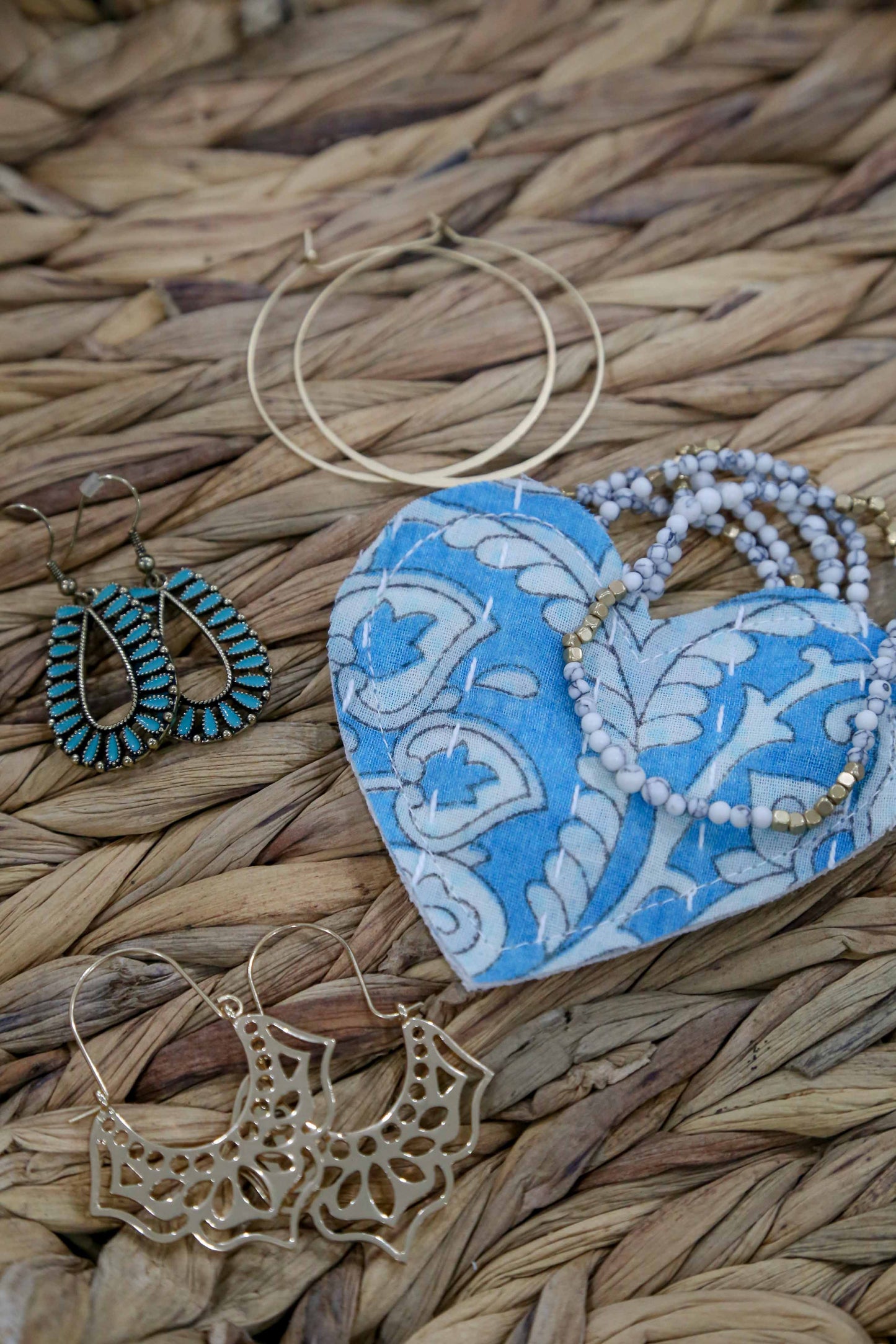 Kantha Heart Gift Pouch