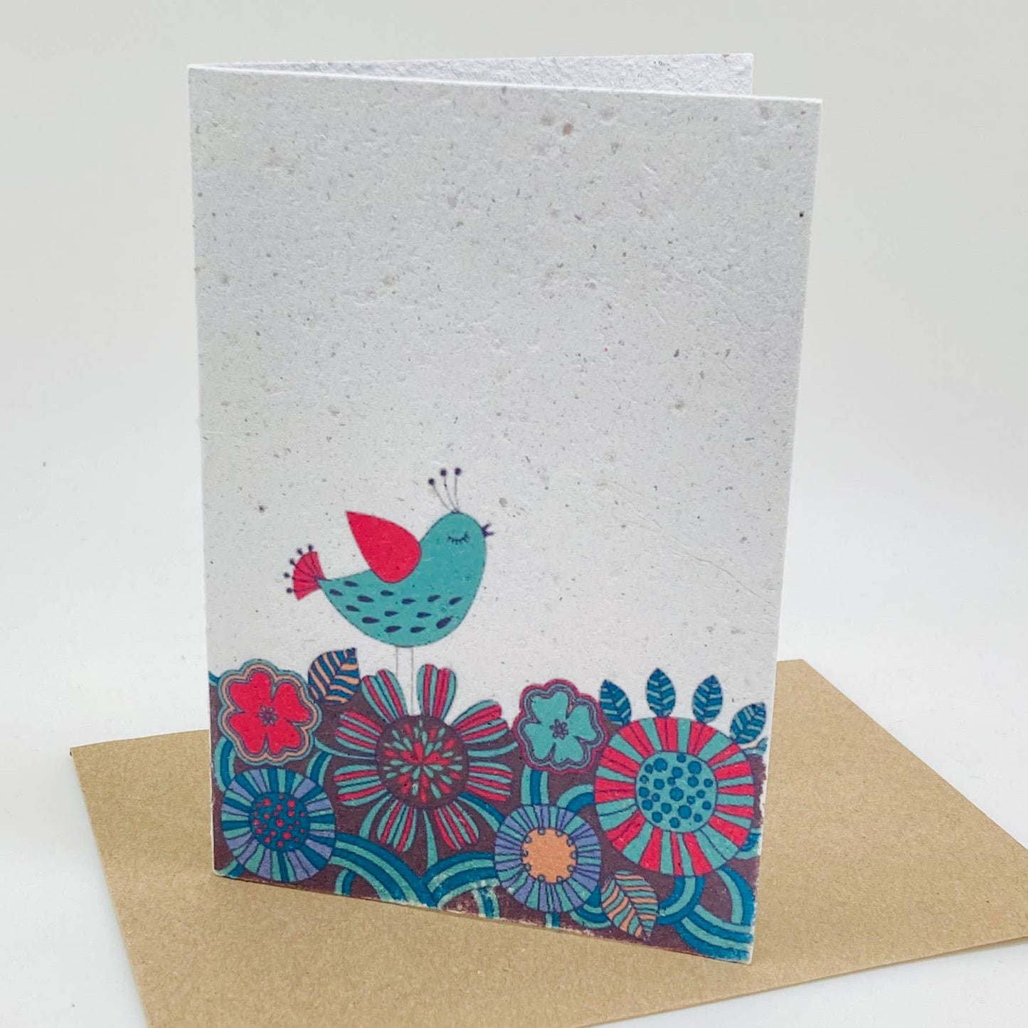 Tarjeta de felicitación de Growing Paper - Blue Bird: Paper Band