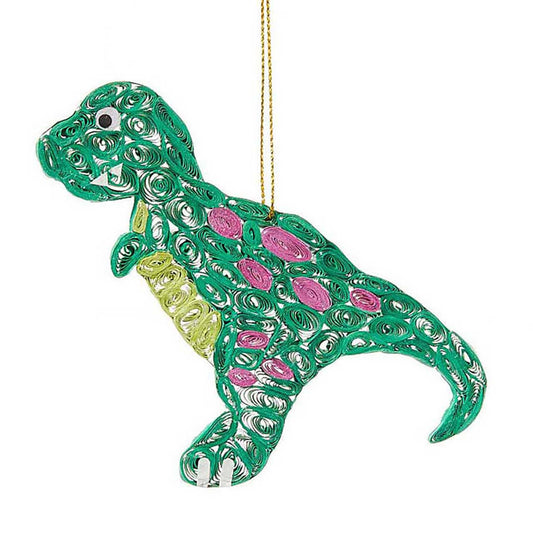 Quilled T-Rex Christmas Ornament