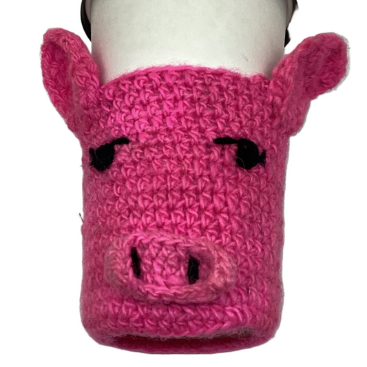 Koozie de cerdo de ganchillo