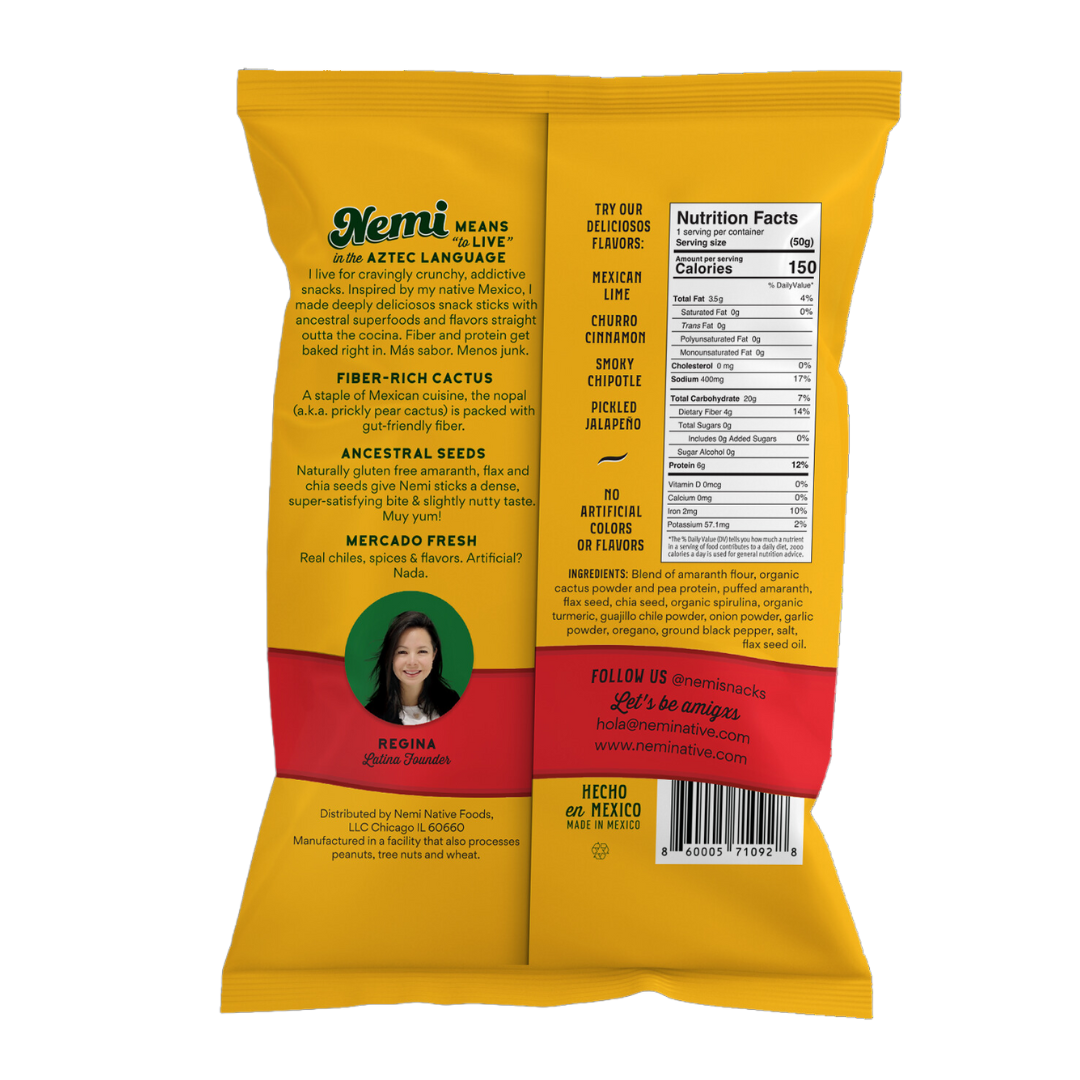 Chile Turmeric - Crunchy Nopales Cactus Nemi Snacks