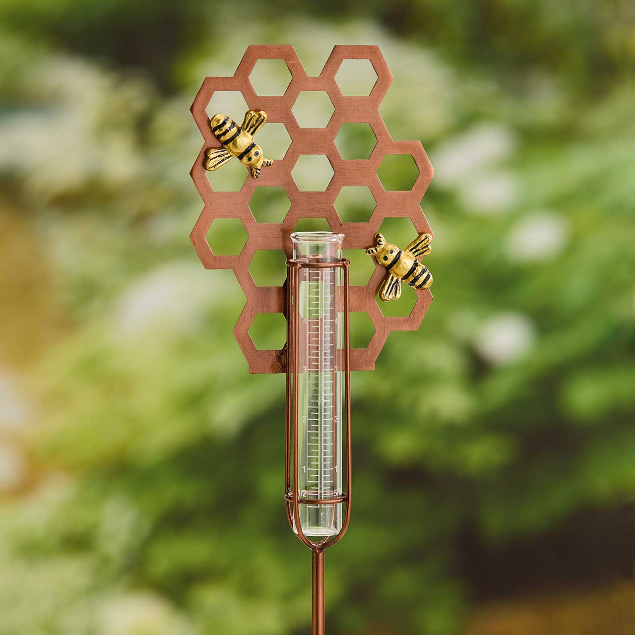 Beehive Rain Gauge Garden Stake