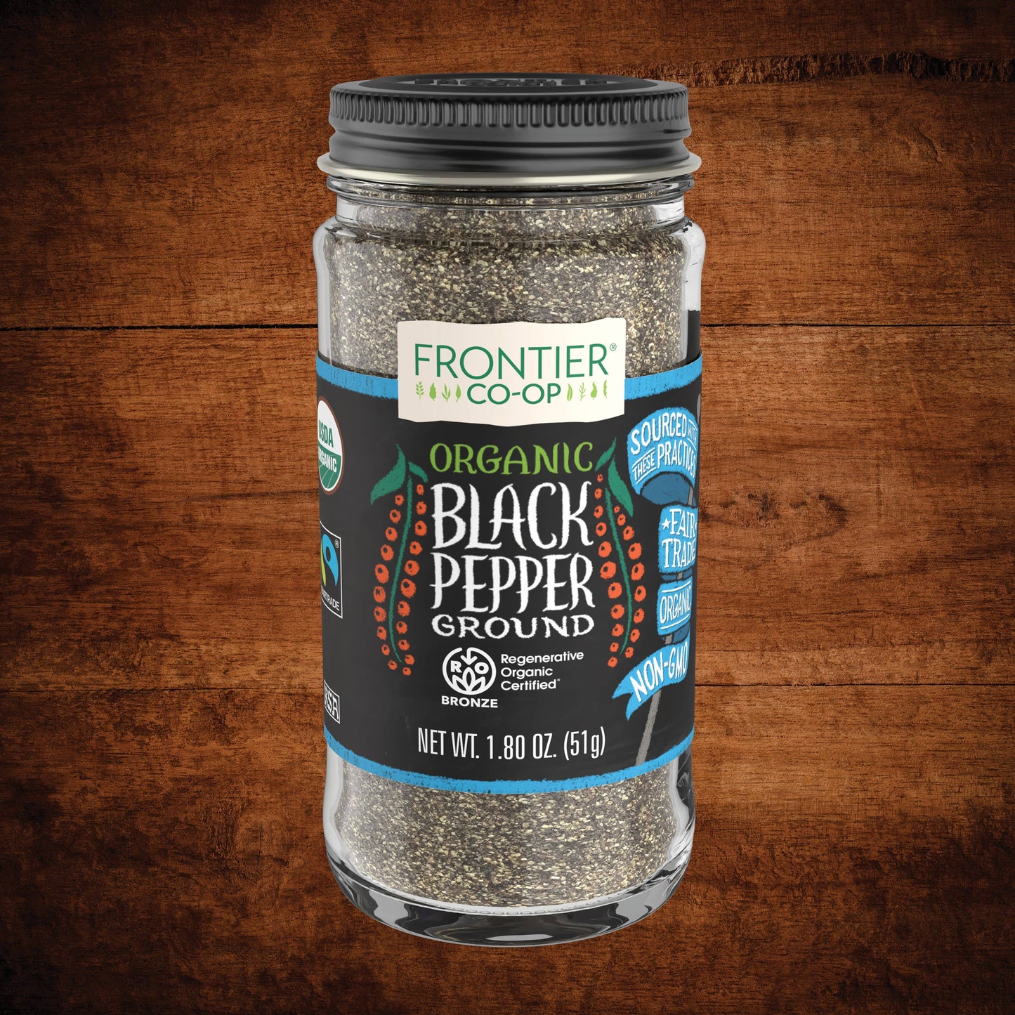 Fairtrade Certified®, Organic Black Pepper, Medium Grind