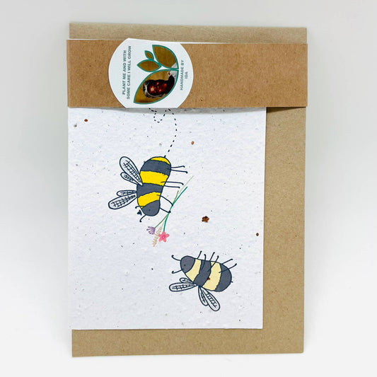 Tarjeta de felicitación de papel en crecimiento - Tipo de abeja: Banda de papel