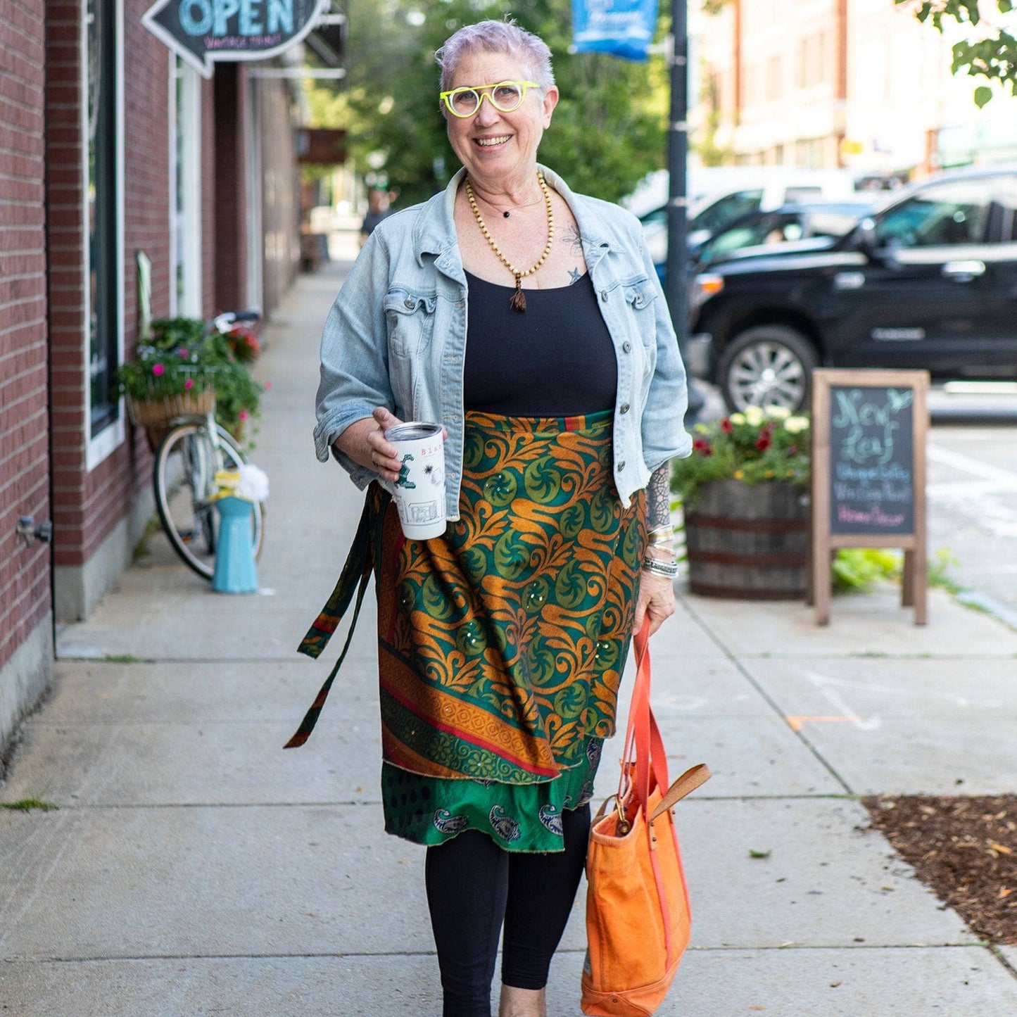 Sari Wrap Skirt: Cool Tones / Maxi / 02-12