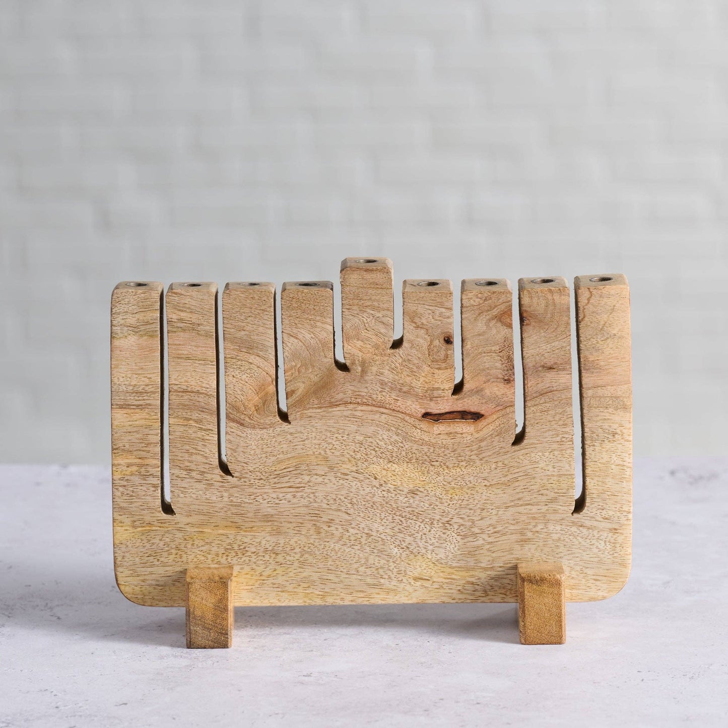 Modern Mango Wood Menorah *