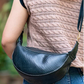 Handcrafted Recycled Rubber Crossbody Bag w Removable Strap