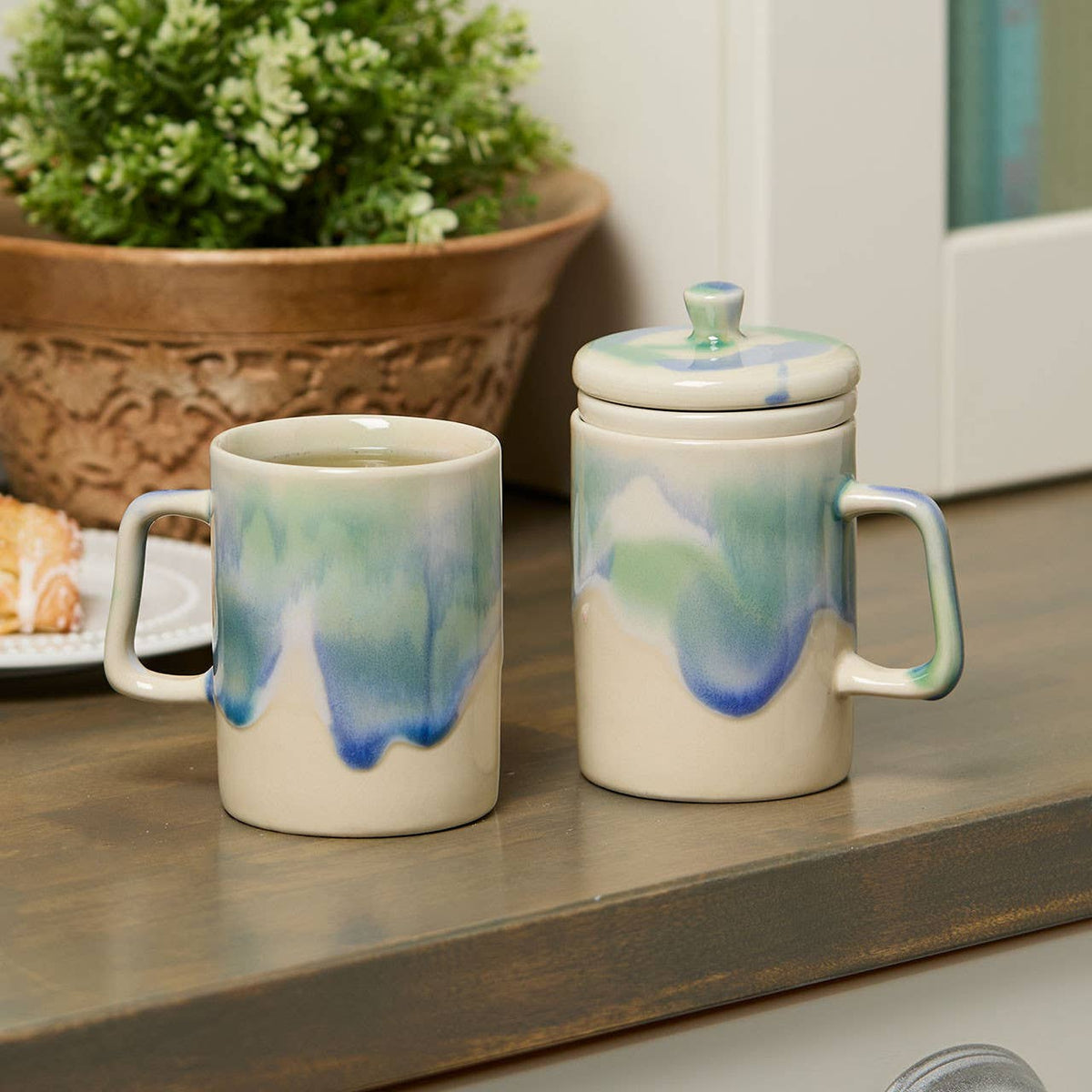 Northern Lights Ceramic Tea Infuser Mug