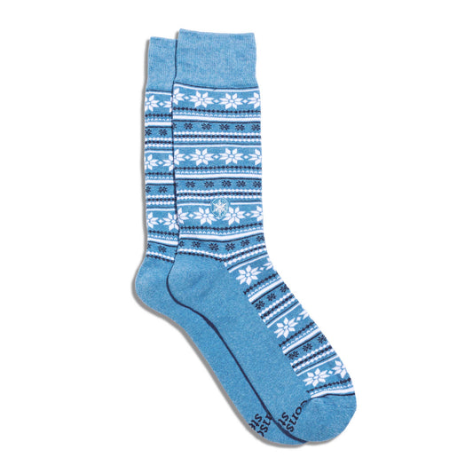 Socks that Give Water (Blue Fair Isle): Medium