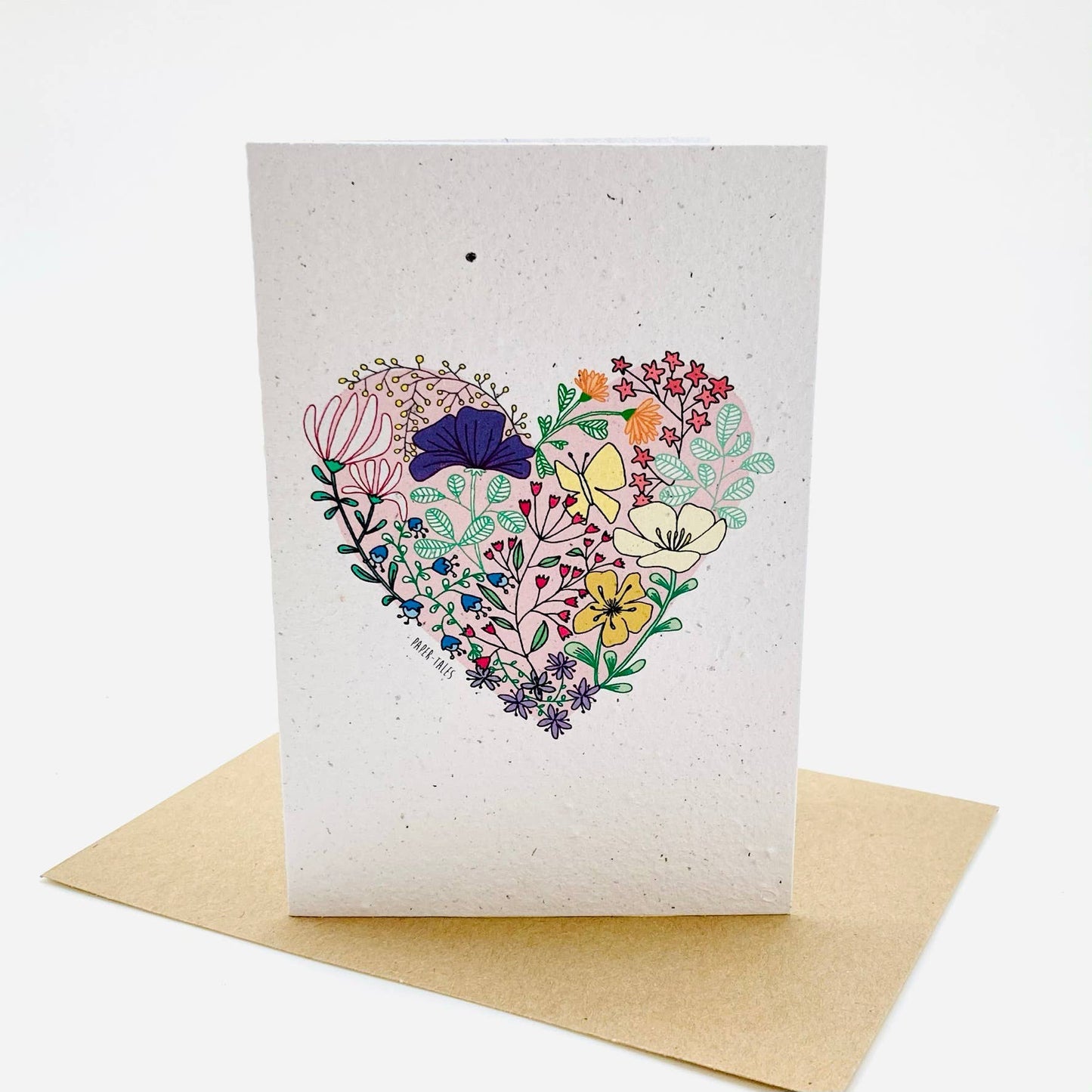 Growing Paper greeting card - Flower Heart: Paper Band