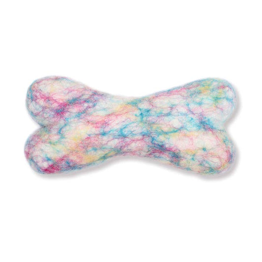 Eco Wool Dog Bones/Toys: Polka Dot & Tie-Dyed (Fair Trade): Tye-Dyed / Large