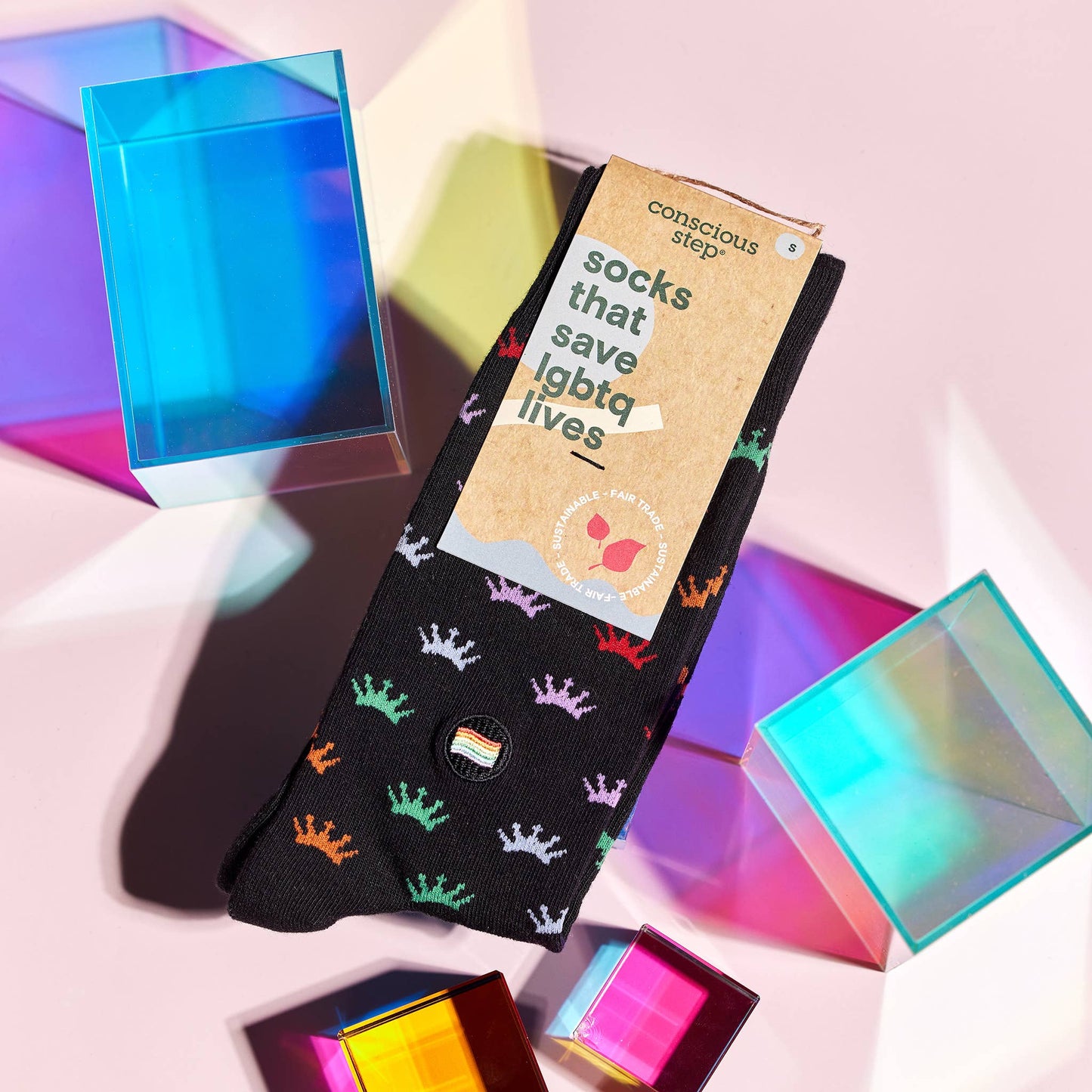 Socks that Save LGBTQ Lives (Colorful Crowns): Small