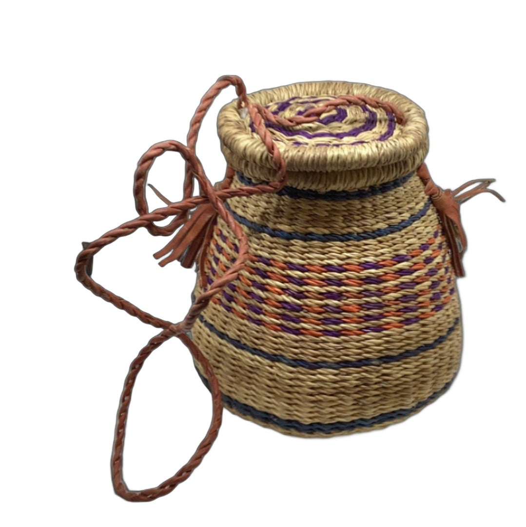 Bolga Basket Purse With Lid