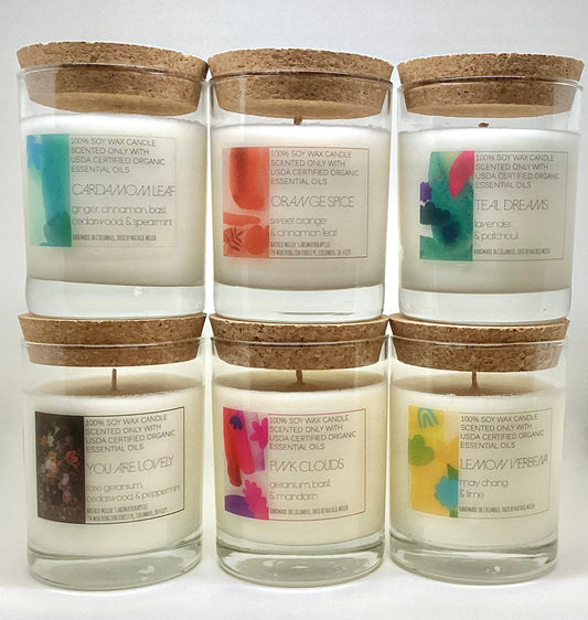 100% Soy Wax Candle w/ Organic Essential Oils