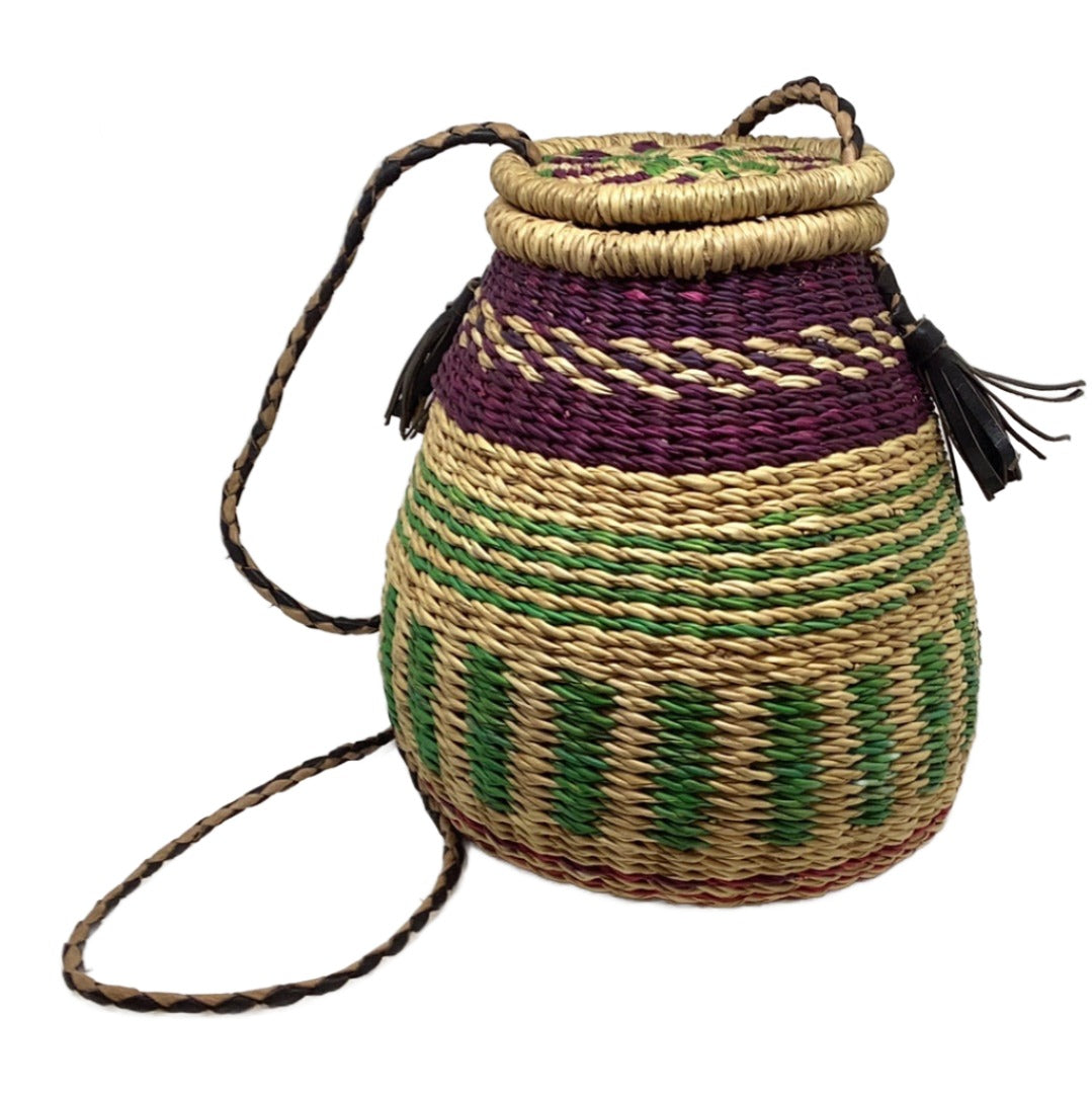 Bolga Basket Purse With Lid