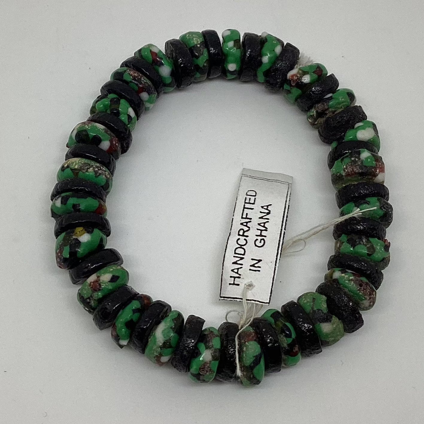 Stretchy Recycled Glass Bead Bracelet
