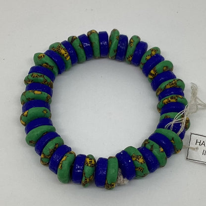 Pulsera elástica de cuentas de vidrio reciclado