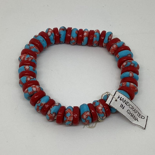 Stretchy Recycled Glass Bead Bracelet