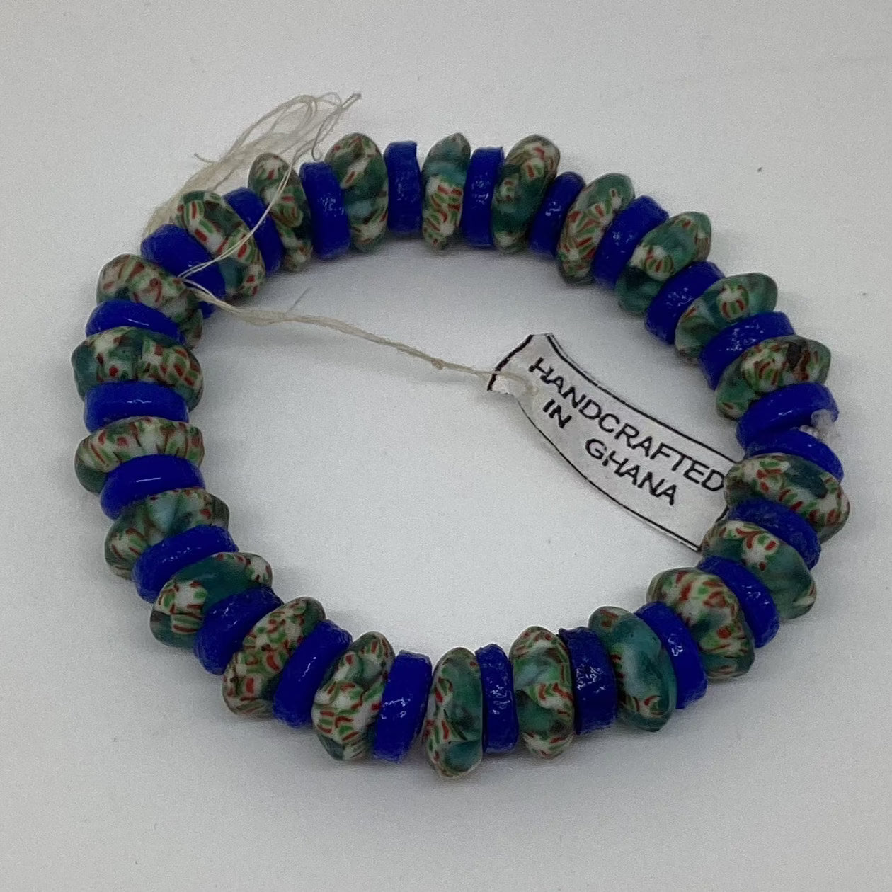 Stretchy Recycled Glass Bead Bracelet