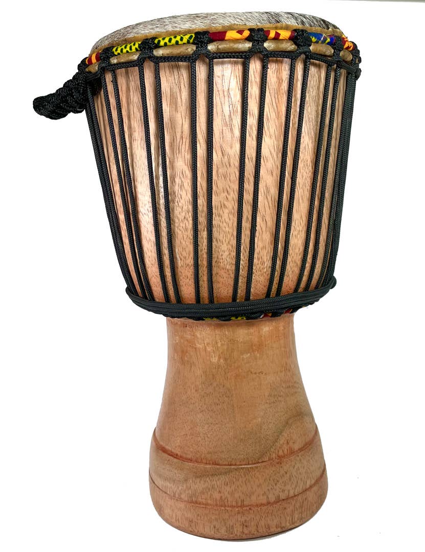 African Djembe Hand Drum Instrument 18" Tall w/ Goat Hide