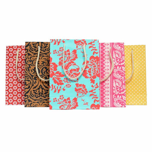 Bolsa de Regalo Mediana de Papel Reciclado 7x3.5x10 - Surtidas