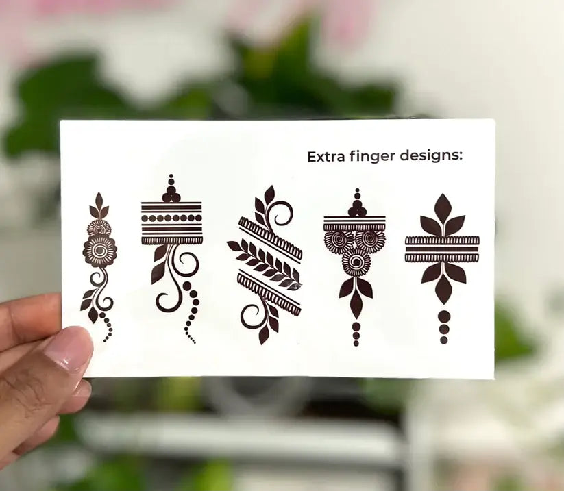 Extra Finger Designs Henna Inspired Temporary Tattoos