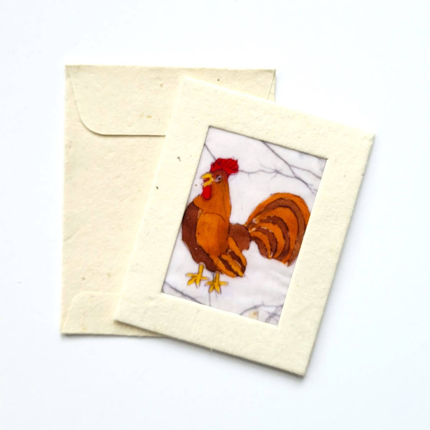 Batik Rooster Mini Card