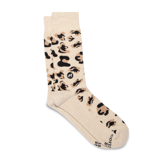 Socks that Protect Wildlife (Beige Leopard Print)