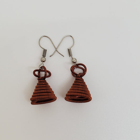 Copper Lesotho Hat Earrings