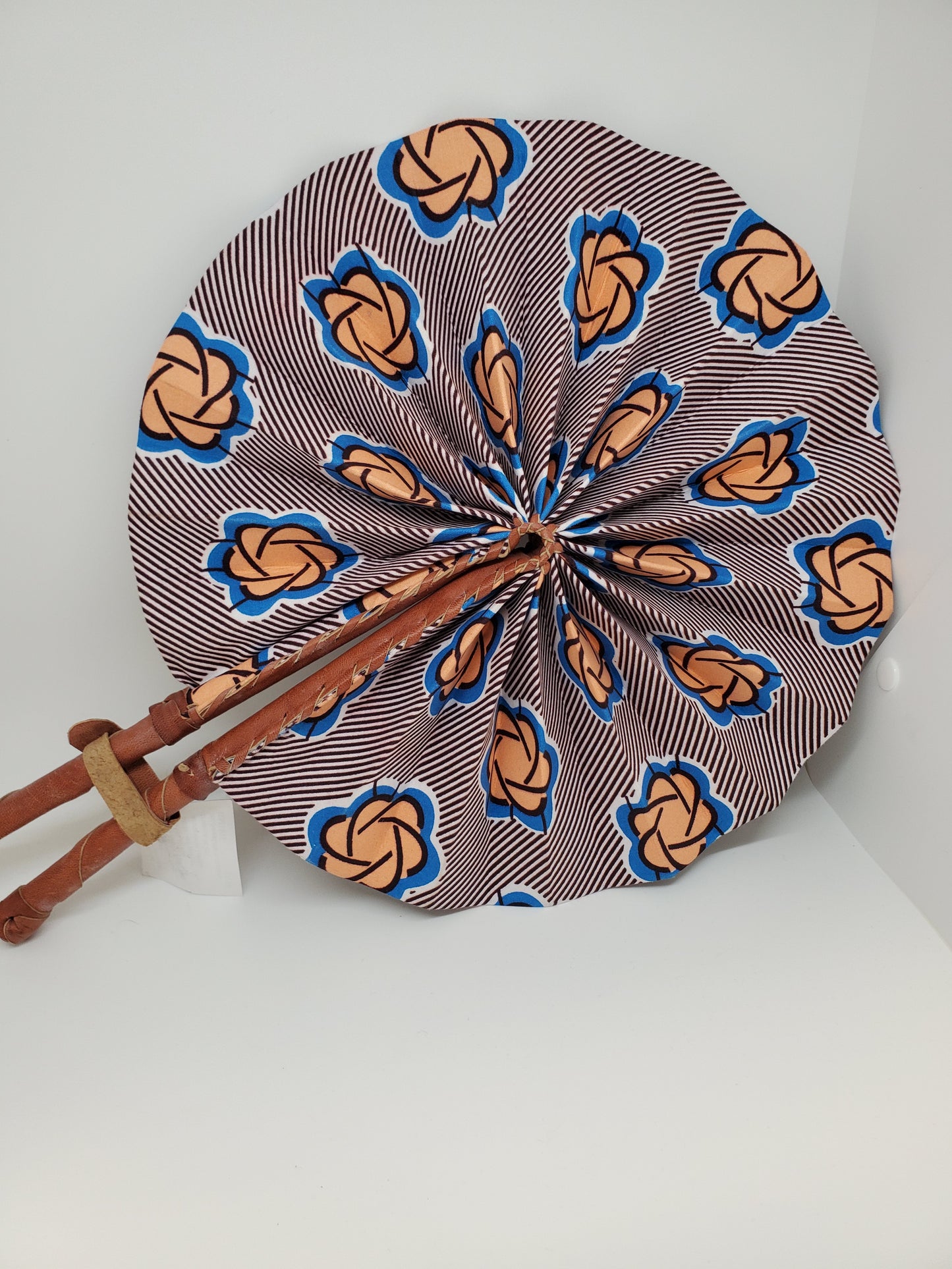 African Wax Print Fan, Handmade in Ghana