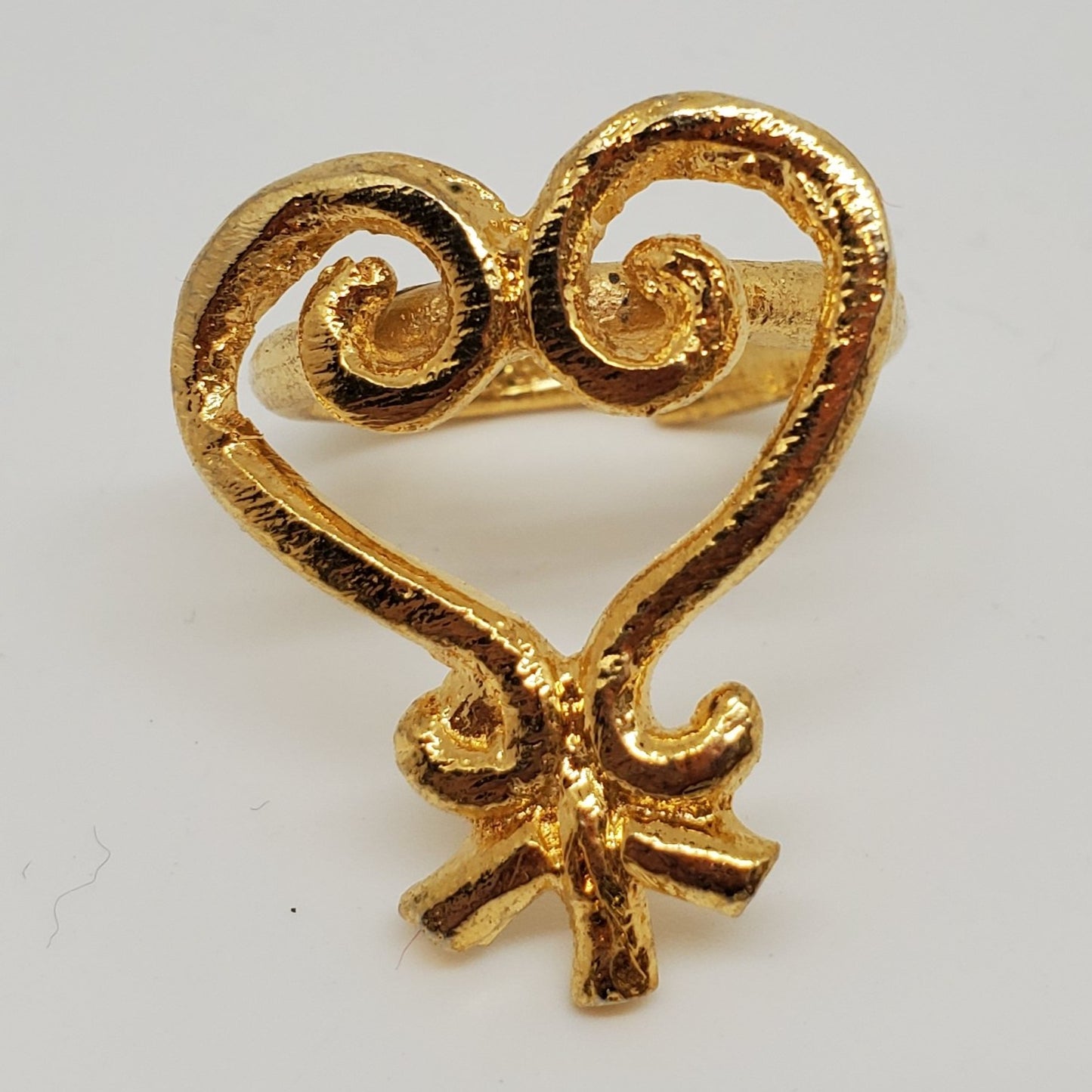gold sankofa heart ring