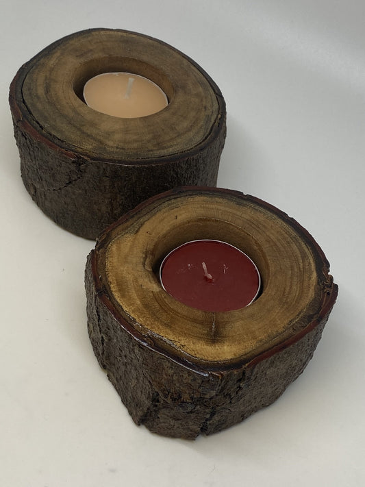 Natural bark Reclaimed Wood Candleholder