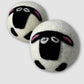 Handfelted Embroidered Wool Dryer Balls - Set of 2: Hearts