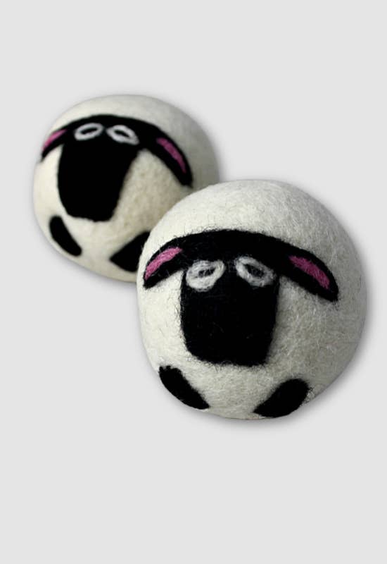 Handfelted Embroidered Wool Dryer Balls - Set of 2