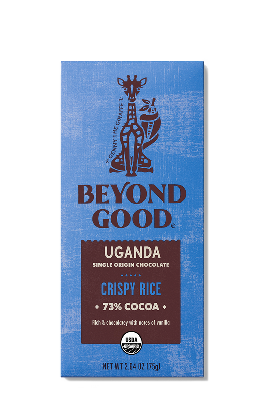 Fair Trade Organic Crispy Rice 73% Uganda Chocolate Bar