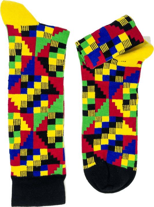 Calcetines africanos Dumsor Kente: Grande - EE. UU. 8-13 (UE 41-46)