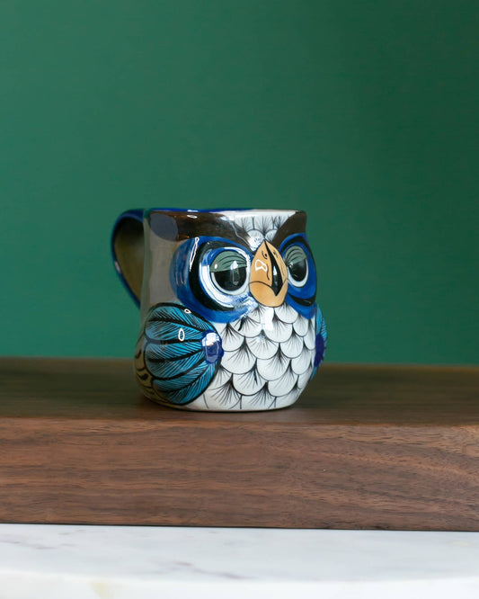 Ceramic Owl Mug - Hand Painted, Fair Trade from Guatemala