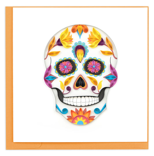 Tarjeta de felicitación Quilled Sugar Skull (nueva 2023)