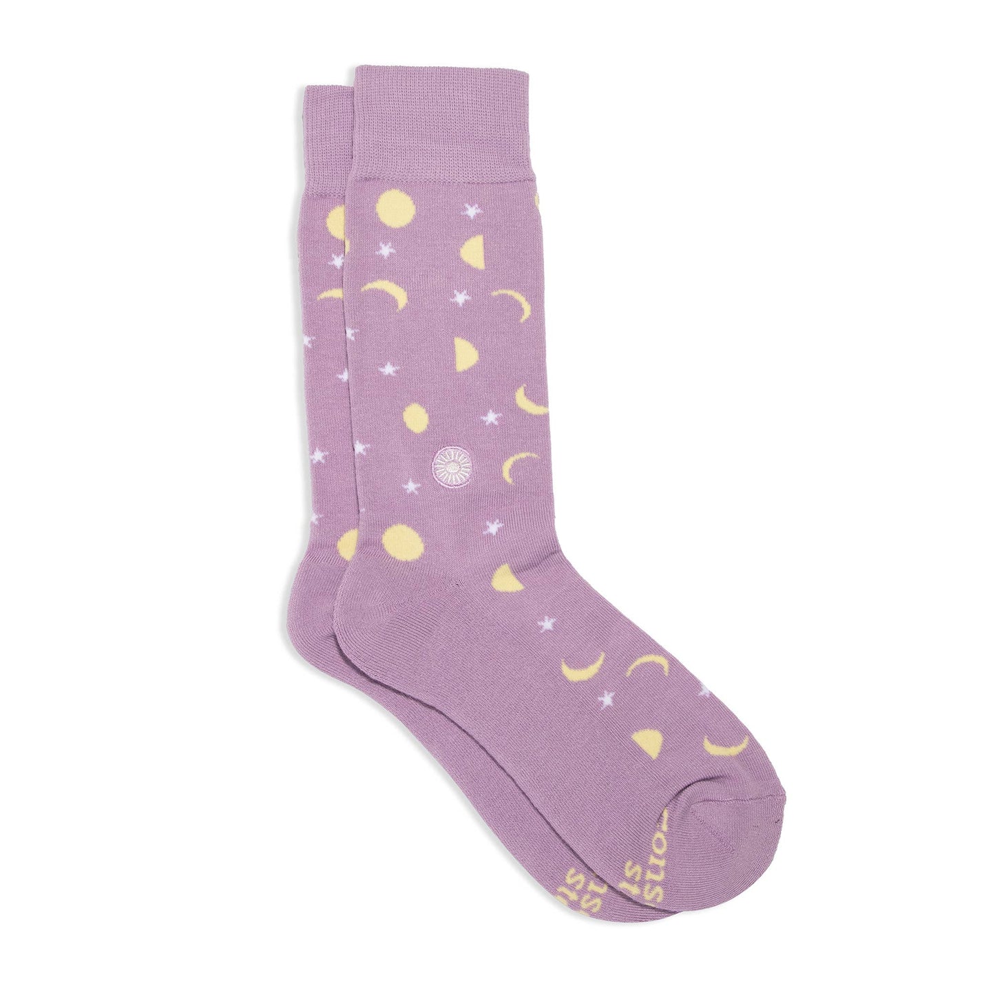 Socks that Support Mental Health (Purple Moons)
