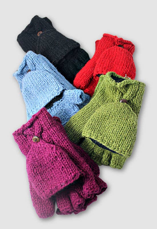 Wool Cable Knit Glitten, fleece lining
