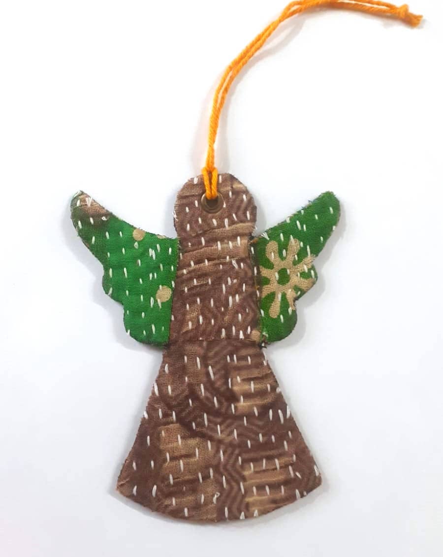 Recycled Sari Angel Ornament