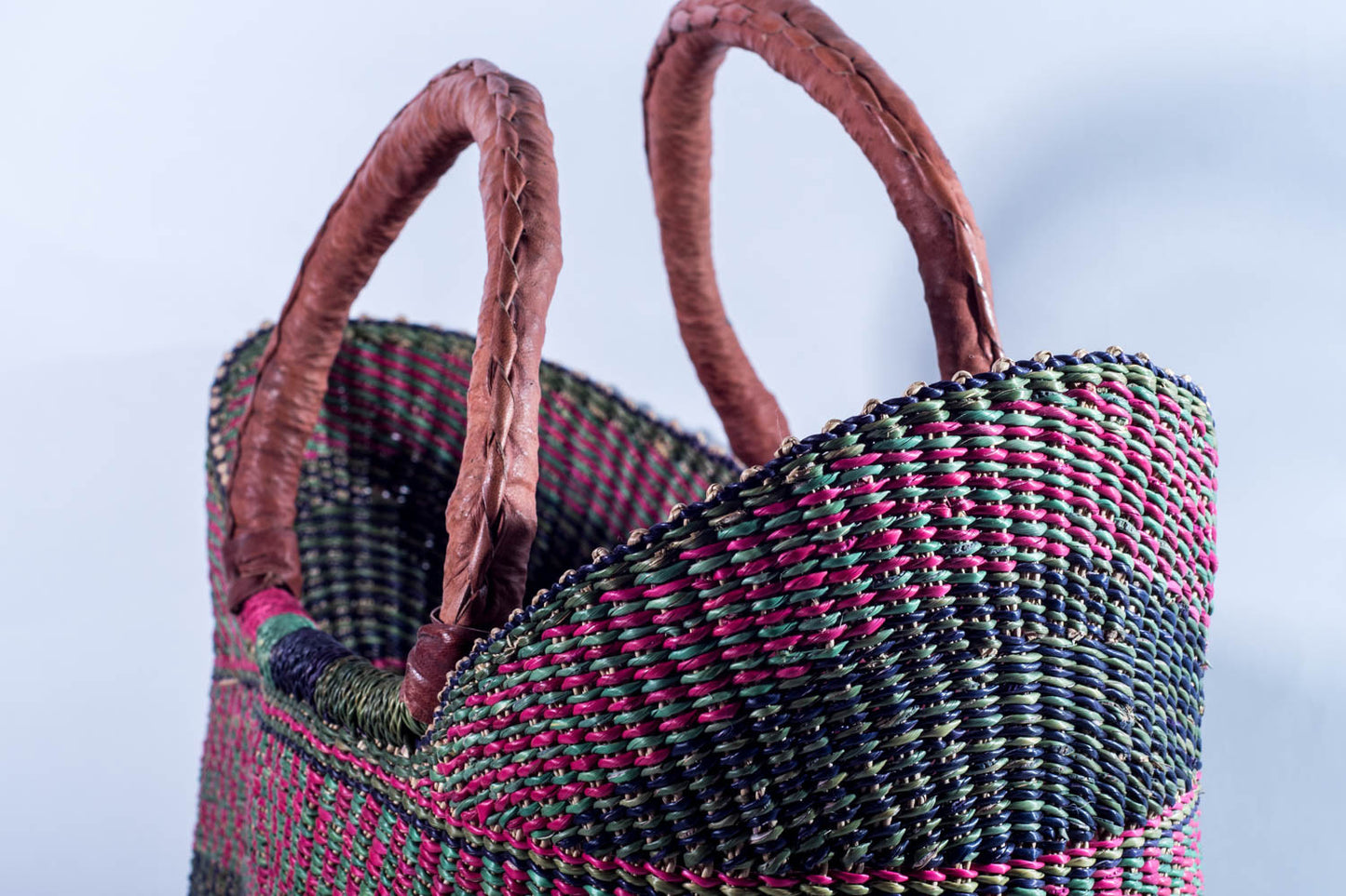 African Bolga Basket Shopper, Hand Made in Ghana