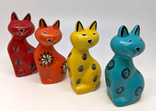 Cat soapstone statue