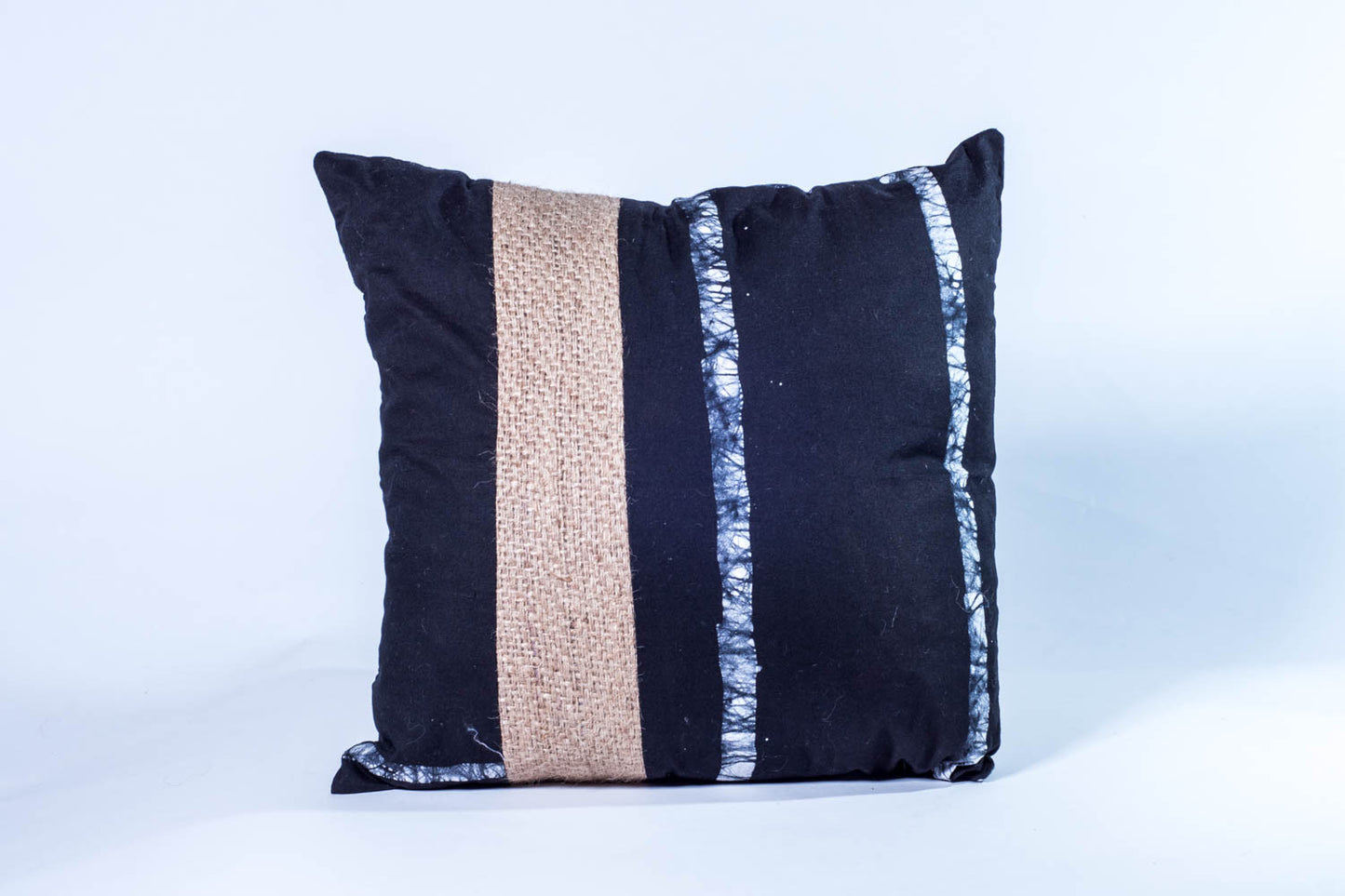 Burlap and Batik Pillow