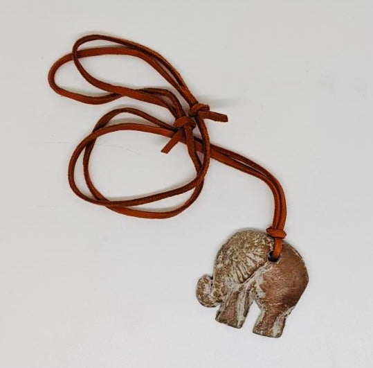 Clay elephant necklace
